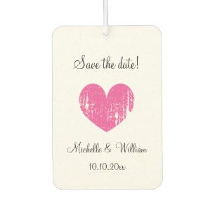 Custom save the date wedding car air freshener