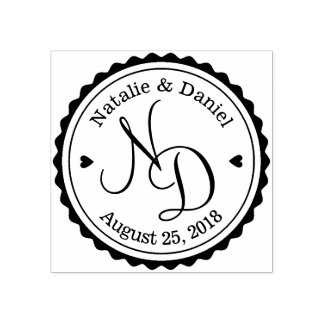 Custom Save the Date Wedding Rubber Stamp round