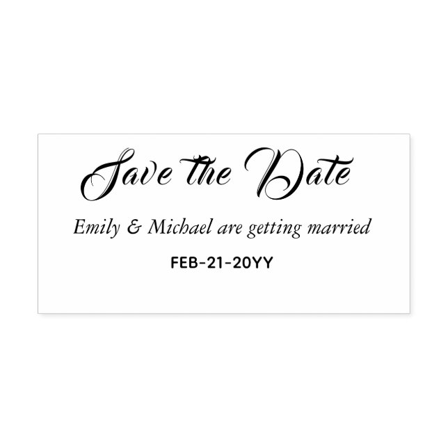 Custom Save the Date Wedding Stamp Personalised 2 (Imprint)
