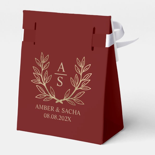 Custom Save The Date With Wreath Favour Box (Back Side)
