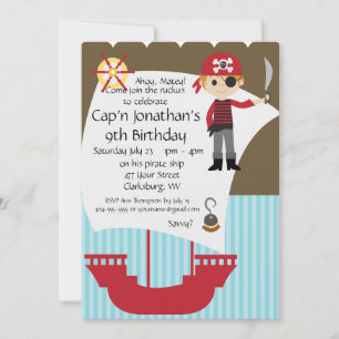 Custom Savvy Pirate Birthday Party Invitation
