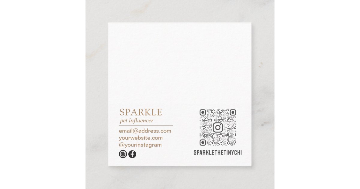 Custom Scannable QR Code Photo Notecard Square Business Card | Zazzle
