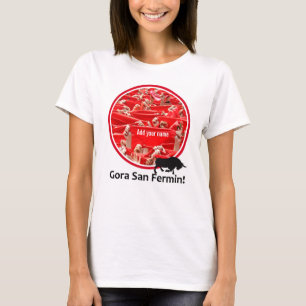 Custom scarf, San Fermin encierro, bull run logo, T-Shirt