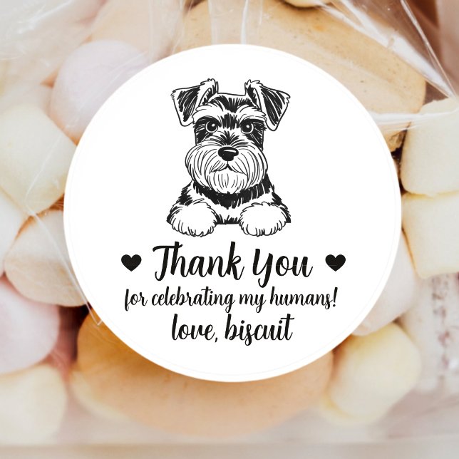 Custom Schnauzer Dog Wedding Favour Stickers (Creator Uploaded)