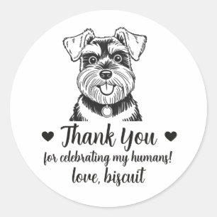 Custom Schnauzer Dog Wedding Favour Stickers