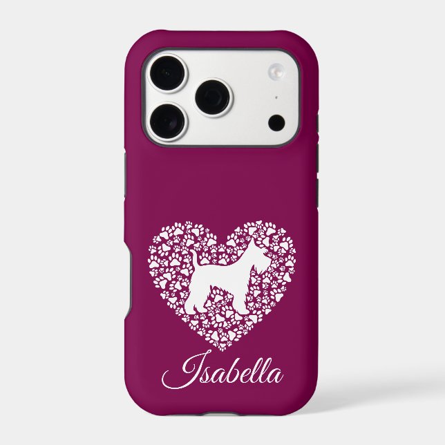 Custom Schnauzer Heart Paws Print - Dog Lover (Back)