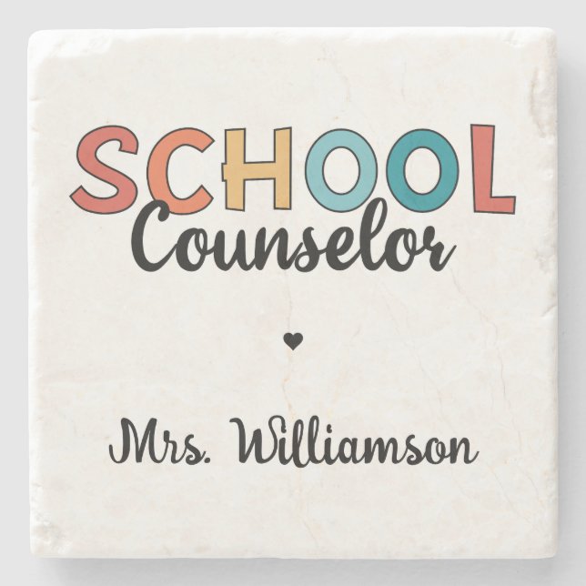 Custom School Counsellor Appreciation Gifts Stone Coaster (Front)