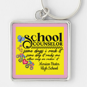 Custom School Counsellor Fun Quote Key Ring