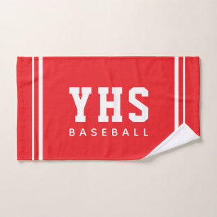 Custom School Initials Baseball Team Sports Hand Towel