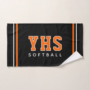 Custom School Initials Softball Team Sports Hand Towel