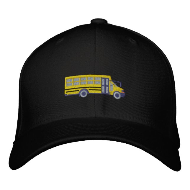 Custom School Mini Bus Large Embroidery Embroidered Hat (Front)