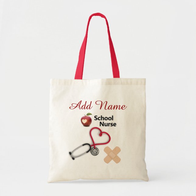 Custom School Nurse Tote Bag (Front)