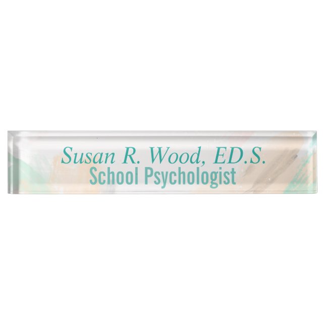 Custom School Psychologist Abstract Nameplate (Front)