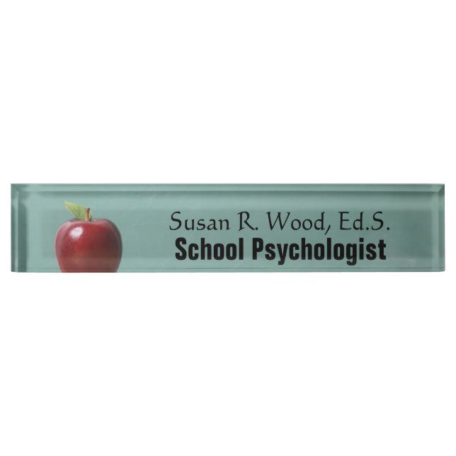 Custom School Psychologist Vintage Desk Name Plate (Front)