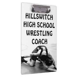 Custom School Wrestling Coach Clipboard