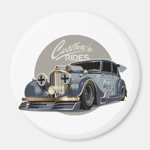 Custom sci-fi retro race car magnet