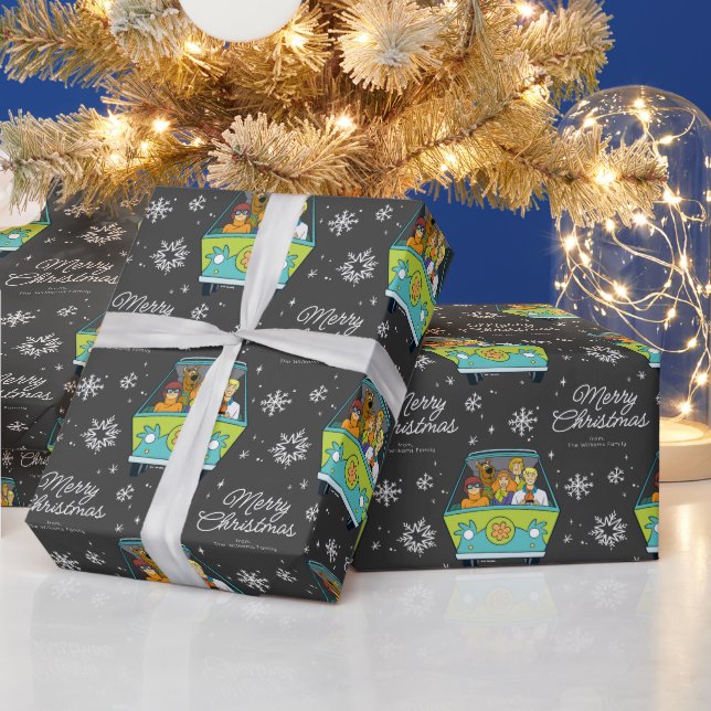 Custom Scooby-Doo Christmas Snowflake Graphic Wrapping Paper (Holidays)