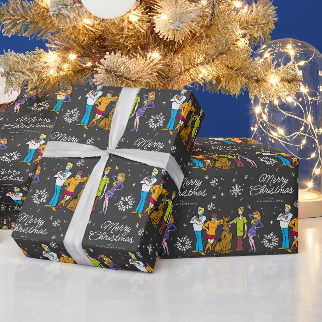 Custom Scooby-Doo Gang Christmas Snowflake Wrapping Paper (Holidays)