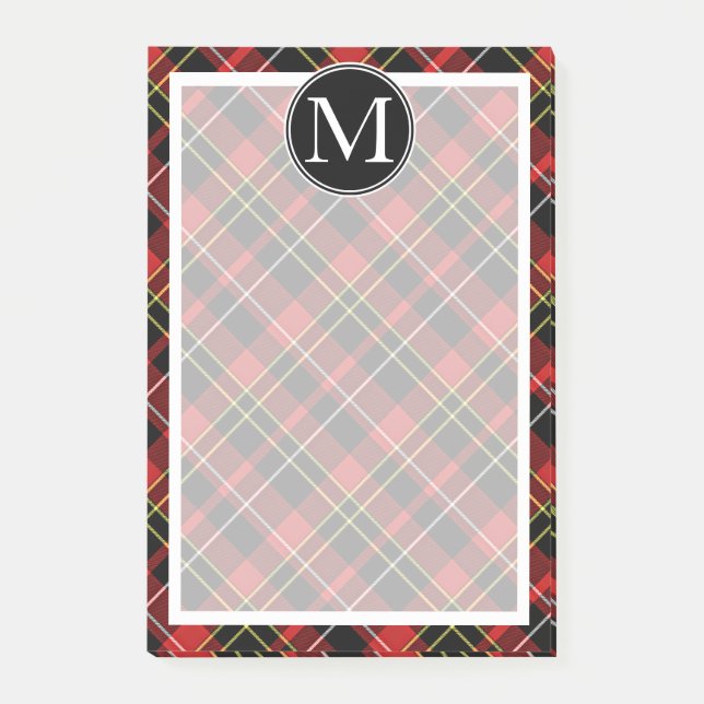 Custom Scots Red Black Yellow White Tartan Pattern Post-it Notes (Front)