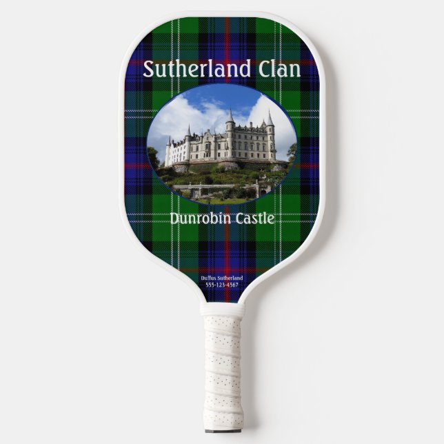 Custom Scottish Sutherland Clan Pickleball Paddle (Front)