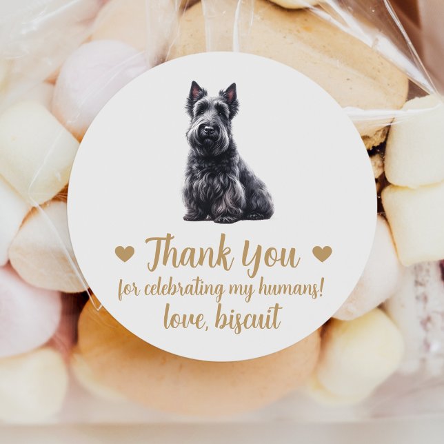 Custom Scottish Terrier Dog Wedding Favour Sticker (Creator Uploaded)