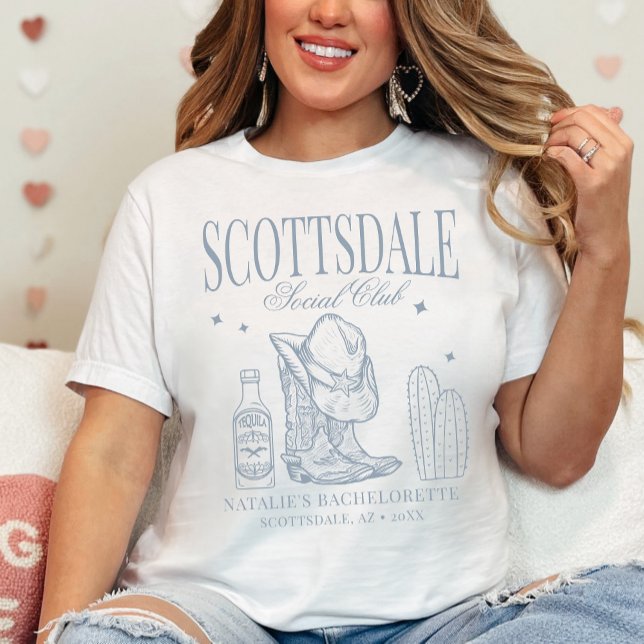Custom Scottsdale Bachelorette Party Social Club T-Shirt (Creator Uploaded)