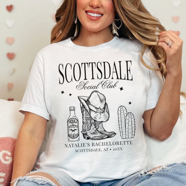 Custom Scottsdale Bachelorette Party Social Club T-Shirt (Creator Uploaded)