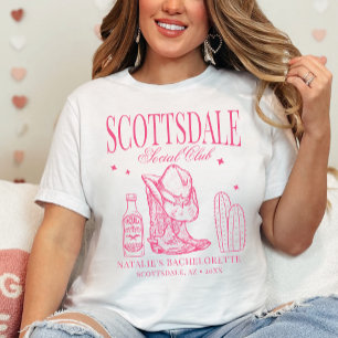 Custom Scottsdale Bachelorette Party Social Club T-Shirt
