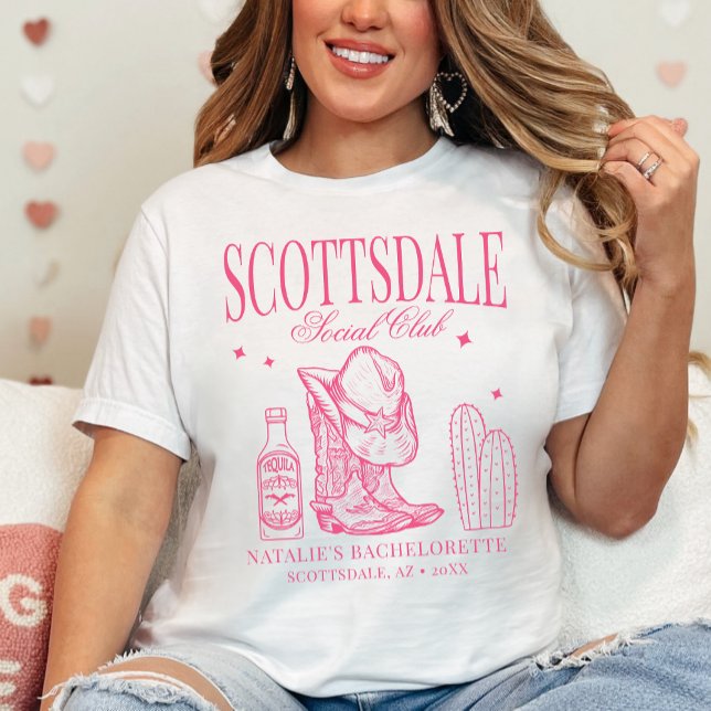 Custom Scottsdale Bachelorette Party Social Club T-Shirt (Creator Uploaded)