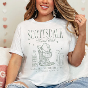 Custom Scottsdale Bachelorette Party Social Club T-Shirt