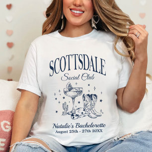 Custom Scottsdale Bachelorette Party Social Club T-Shirt