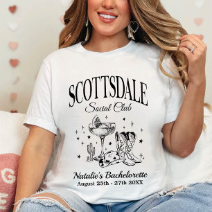 Custom Scottsdale Bachelorette Party Social Club T-Shirt