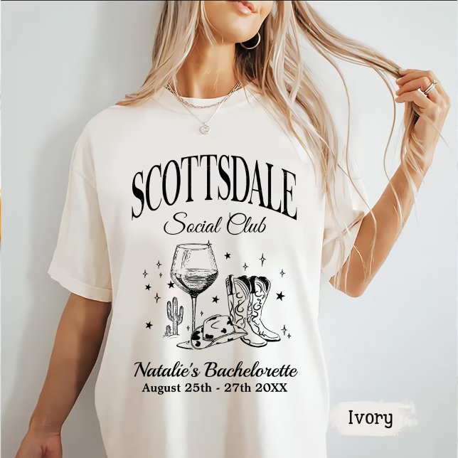 Custom Scottsdale Bachelorette Party Social Club T-Shirt (Creator Uploaded)
