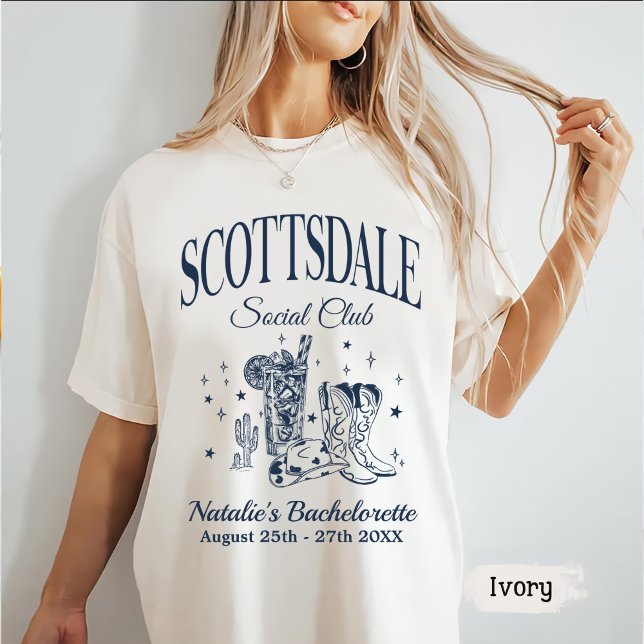 Custom Scottsdale Bachelorette Party Social Club T-Shirt (Creator Uploaded)