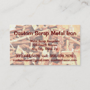 Custom Scrap Metal Iron Recyclers Business Card