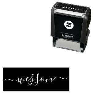 Custom script calligraphy signature name elegant r self-inking stamp