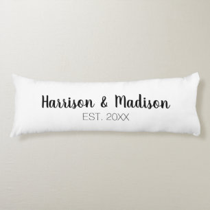 Custom script couples names wedding body cushion
