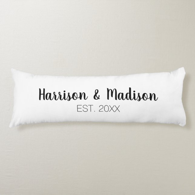 Custom script couples names wedding body cushion (Front)