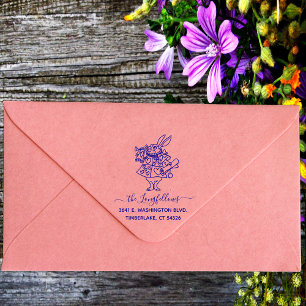 Custom Script Family Name Rabbit Return Address Self-inking Stamp
