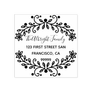Custom Script Family Name Return Address Rubber S Rubber Stamp