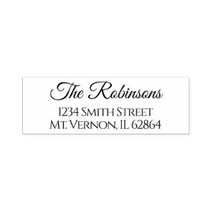 Custom Script Family Name Return Address Rubber Self-inking Stamp