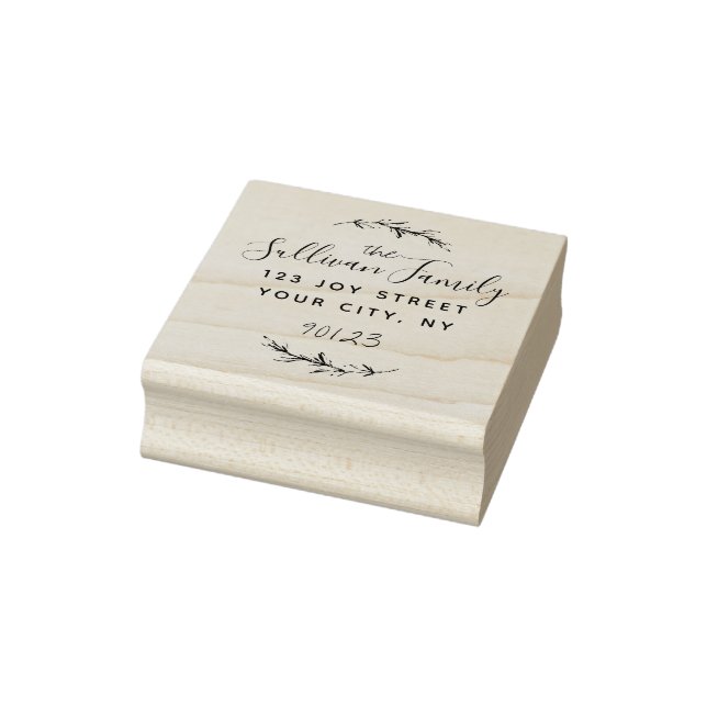 Custom Script Family Name Return Address Rubber Stamp (Stamp)