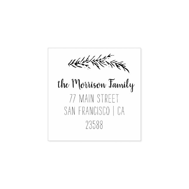 Custom Script Family Name Return Address Rubber Stamp (Imprint)