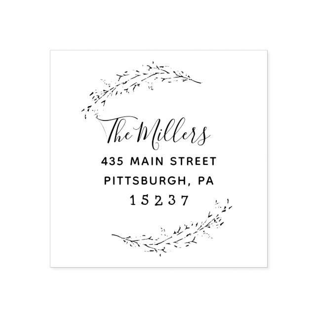 Custom Script Family Return Address Stamp (Imprint)