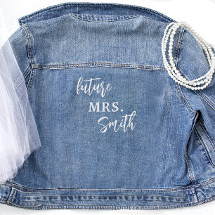 Custom Script, Future Mrs. Jean Wedding  Denim Jacket
