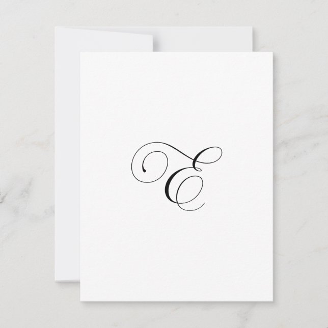 Custom Script Monogram "E" Card (Front)