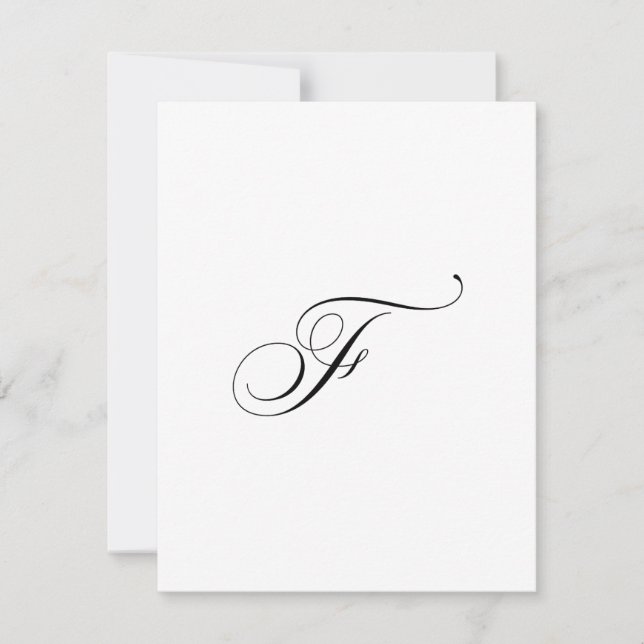 Custom Script Monogram "F" Card (Front)