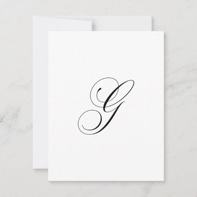 Custom Script Monogram "G" Card (Front)