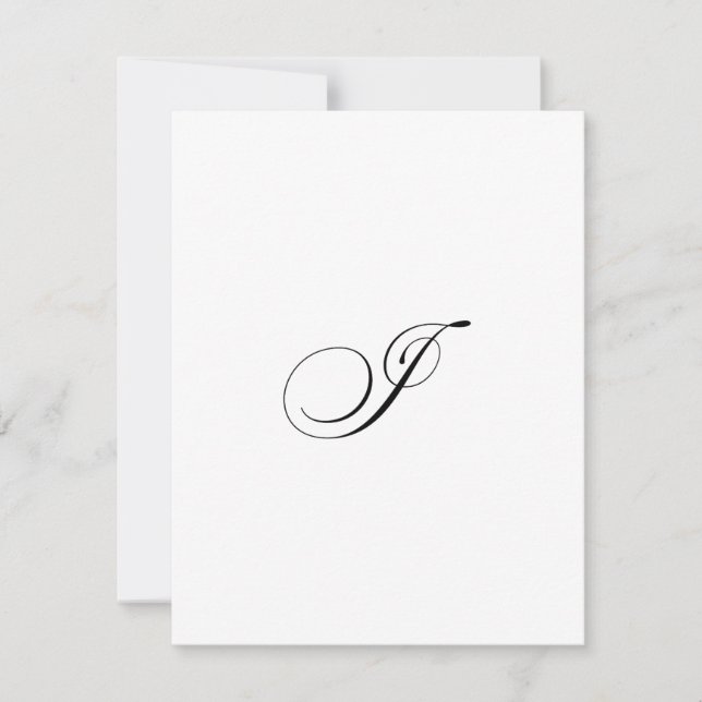 Custom Script Monogram "I" Card (Front)