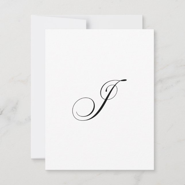 Custom Script Monogram "J" Card (Front)